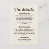 Carte D'accompagnement Moderne Black Cream Whimsical Retro Détails du Mar (Devant)