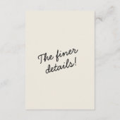 Carte D'accompagnement Moderne Black Cream Whimsical Retro Détails du Mar (Dos)