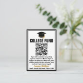 Carte D'accompagnement Moderne Black Graduate Photo College Fonds QR Code (Debout devant)