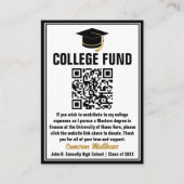 Carte D'accompagnement Moderne Black Graduate Photo College Fonds QR Code (Devant)