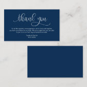 Carte D'accompagnement Moderne Bleu Marine Écriture Manuscrite, Mariage M (Devant / Derrière)