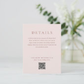 Carte D'accompagnement Moderne Blush Brown Monogramme Earth Tone Mariage (Debout devant)
