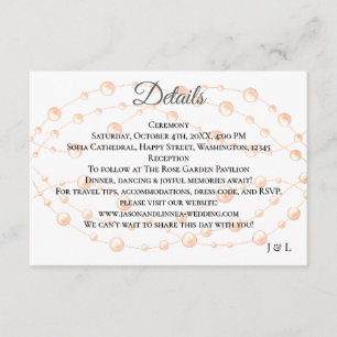 Carte D'accompagnement Moderne Blush ivoire Romantique Pearl Neutre Maria