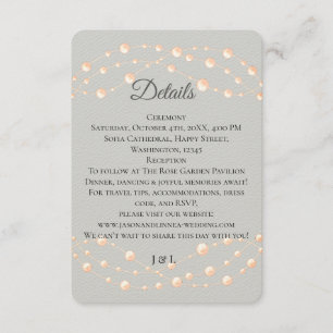 Carte D'accompagnement Moderne Blush ivoire Romantique Pearl Neutre Maria