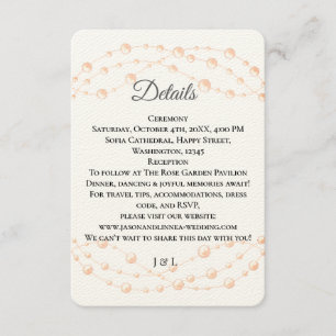 Carte D'accompagnement Moderne Blush ivoire Romantique Pearl Neutre Maria