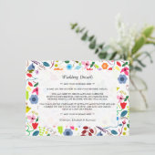 Carte D'accompagnement Moderne Boho Chic Floral Mariage Détails (Debout devant)