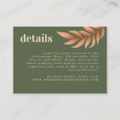 Carte D'accompagnement Moderne Boho Moss Green and Leaf Mariage Détail (Devant)