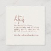 Carte D'accompagnement Moderne Chic Boho Cream QR Code Détails (Devant)