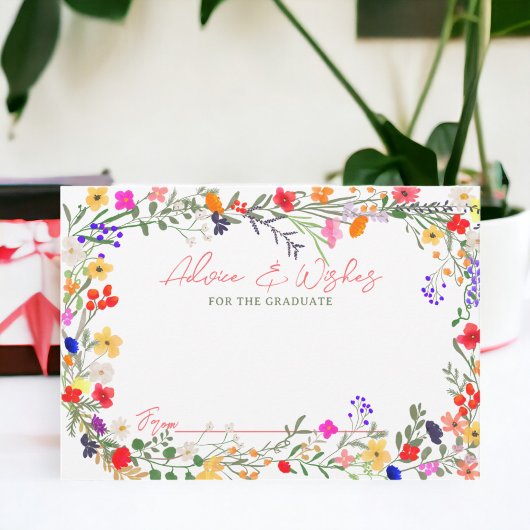 Carte D'accompagnement Moderne chic boho fleurs sauvages conseils de grad