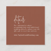 Carte D'accompagnement Moderne chic en terre cuite rouille QR Détails du  (Devant)