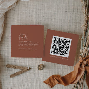 Carte D'accompagnement Moderne chic en terre cuite rouille QR Détails du 