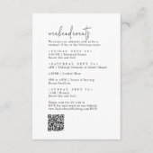 Carte D'accompagnement Moderne Chic Mariage noir et blanc Week-end (Devant)