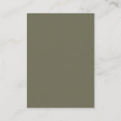 Carte D'accompagnement Moderne Chic Olive Green QR Code RSVP (Dos)