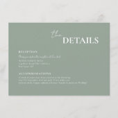 Carte D'accompagnement Moderne Chic Sage Vert Script Typographie Mariage (Devant)
