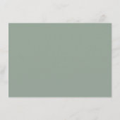 Carte D'accompagnement Moderne Chic Sage Vert Script Typographie Mariage (Dos)