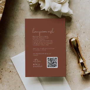 Carte D'accompagnement Moderne Chic Terracotta rouille Mariage voyage de