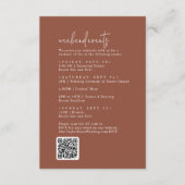 Carte D'accompagnement Moderne Chic Terracotta Rust Mariage Week-end Évén (Devant)