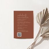 Carte D'accompagnement Moderne Chic Terracotta Rust Mariage Week-end Évén