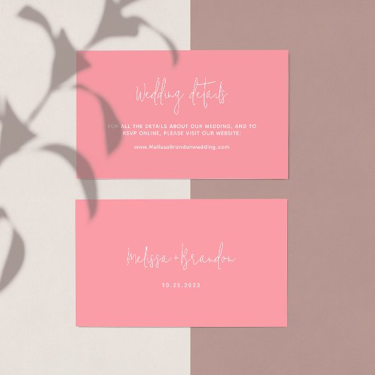 Carte D'accompagnement Moderne Chic Typographie De Script Rose Pastel Mar