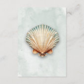 Carte D'accompagnement Moderne Coastal Seashell Aqua Détails du Mariage (Dos)