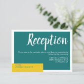 Carte D'accompagnement Moderne Contemporain vert jaune mariage minimal (Debout devant)