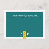 Carte D'accompagnement Moderne Contemporain vert jaune mariage minimal (Dos)