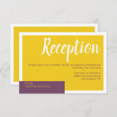 Carte D'accompagnement Moderne Contemporain violet jaune mariage minimal (Devant / Derrière)