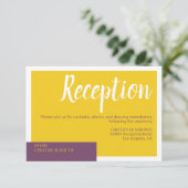 Carte D'accompagnement Moderne Contemporain violet jaune mariage minimal (Debout devant)