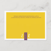 Carte D'accompagnement Moderne Contemporain violet jaune mariage minimal (Dos)