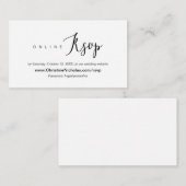Carte D'accompagnement Moderne, douce, Mariage en ligne RSVP site, (Devant / Derrière)