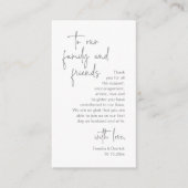 Carte D'accompagnement Moderne Écriture Gris Foncé, Remerciements de Mari (Devant)