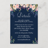 Carte D'accompagnement Moderne Elegance Rose Floral Détails Mariage (Devant)