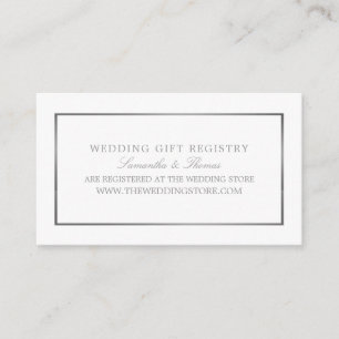 Carte D'accompagnement Moderne & élégant, Blanc & Argent, Registre Cadeau