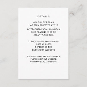 Carte D'accompagnement Moderne Elegant Classic Minimaliste