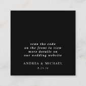Carte D'accompagnement Moderne Elegant Code QR Site Web Mariage Boîtier C (Dos)