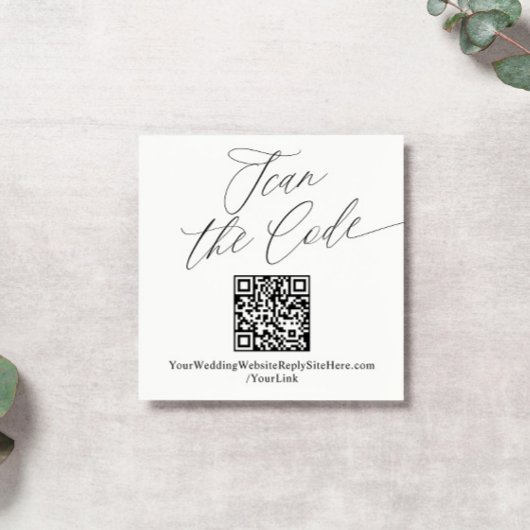 Carte D'accompagnement Moderne Elegant Code QR Site Web Mariage Boîtier C