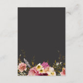 Carte D'accompagnement Moderne Elégant été prairie floral noir Mariage (Dos)