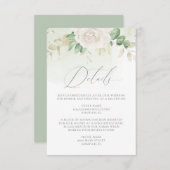 Carte D'accompagnement Moderne Elégant Flore Verdure Détails Mariage (Devant / Derrière)