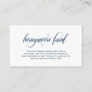 Carte D'accompagnement Moderne élégant Fonds de lune de miel Mariage bleu