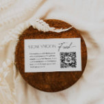 Carte D'accompagnement Moderne Elégant mariage Honeymoon Fund QR Code<br><div class="desc">Une carte de boîtier QR Code du Honeymoon Fund moderne et élégant. Tout le texte peut être facilement personnalisé avec votre message et vos détails de paiement (Zelle,  PayPal et Venmo) et votre code QR. Objets correspondants dans notre magasin Cava Party Design</div>