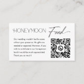 Carte D'accompagnement Moderne Elégant mariage Honeymoon Fund QR Code (Devant)