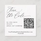 Carte D'accompagnement Moderne Elegant QR Code site Mariage (Devant)