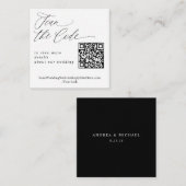 Carte D'accompagnement Moderne Elegant QR Code site Mariage (Devant / Derrière)