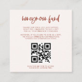 Carte D'accompagnement Moderne élégant rose neige Honeymoon fund Code QR (Devant)