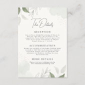 Carte D'accompagnement Moderne Elegant Sage Green Feuille Détails Mariage (Devant)