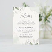 Carte D'accompagnement Moderne Elegant Sage Green Feuille Détails Mariage (Debout devant)