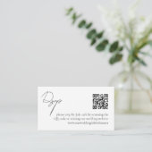 Carte D'accompagnement Moderne Elegant Simple QR Code RSVP (Debout devant)