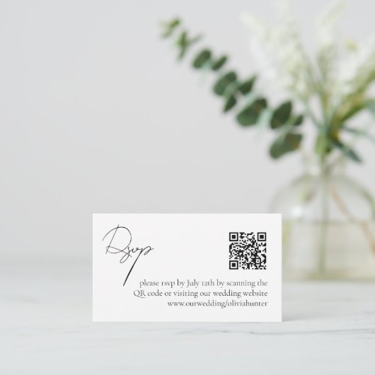 Carte D'accompagnement Moderne Elegant Simple QR Code RSVP (Debout devant)