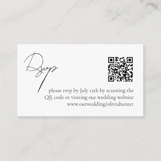 Carte D'accompagnement Moderne Elegant Simple QR Code RSVP (Devant)