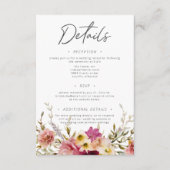 Carte D'accompagnement Moderne Elégante prairie Meadow Floral Blanc Maria (Devant)